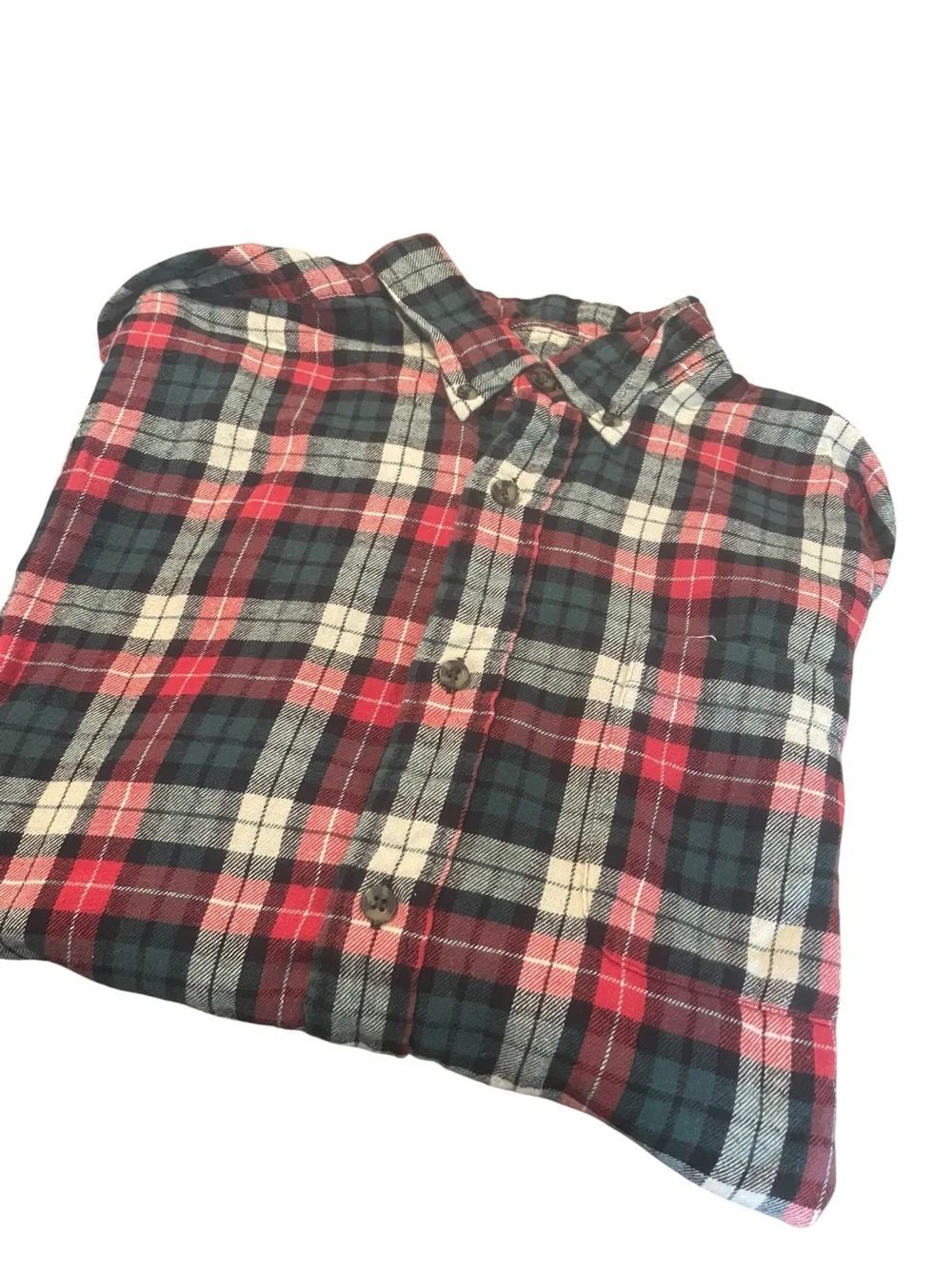 Saddlebred sz L classic fit Men's Red & Green Plaid Button-Down Shirt